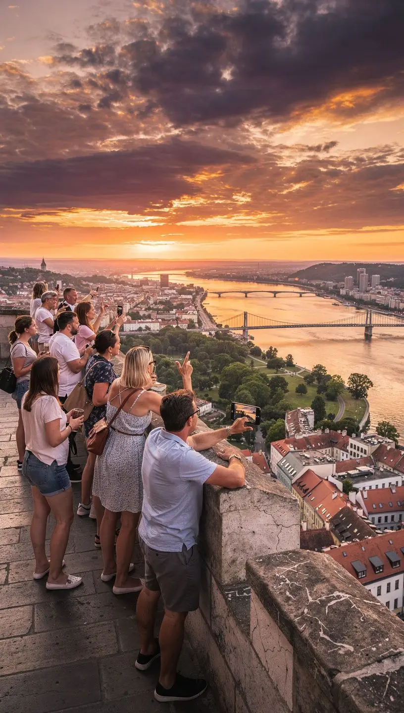 A panoramic view of the majestic Spiš fortress towering over lush green landscapes under a clear blue sky.